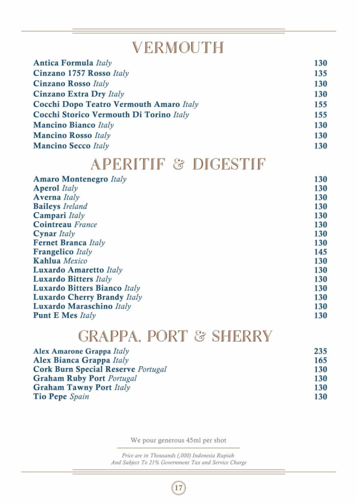 nautilus bar jakarta menu