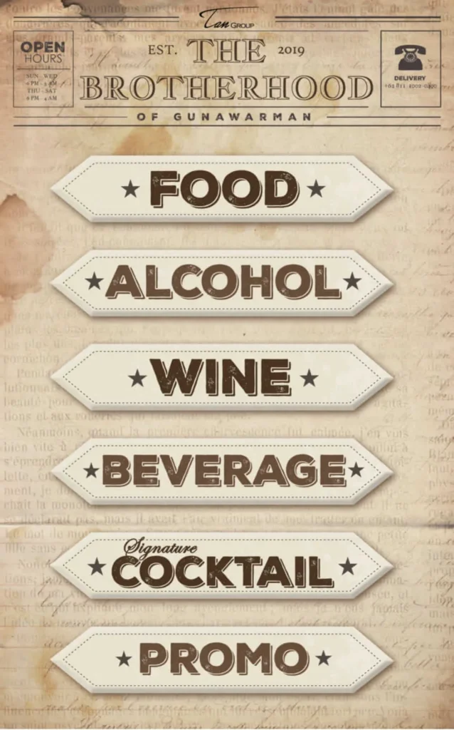 the brotherhood gunawarman jakarta menu