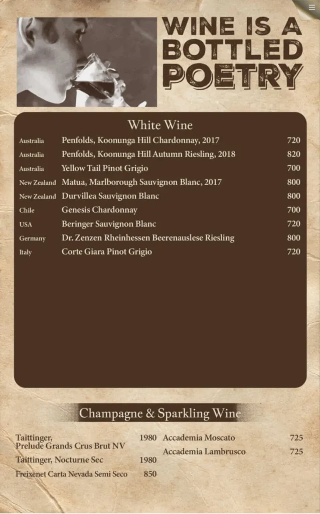 the brotherhood gunawarman jakarta menu