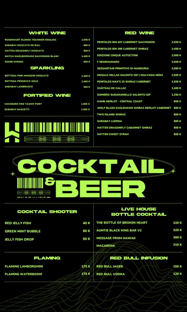 livehouse kemang menu