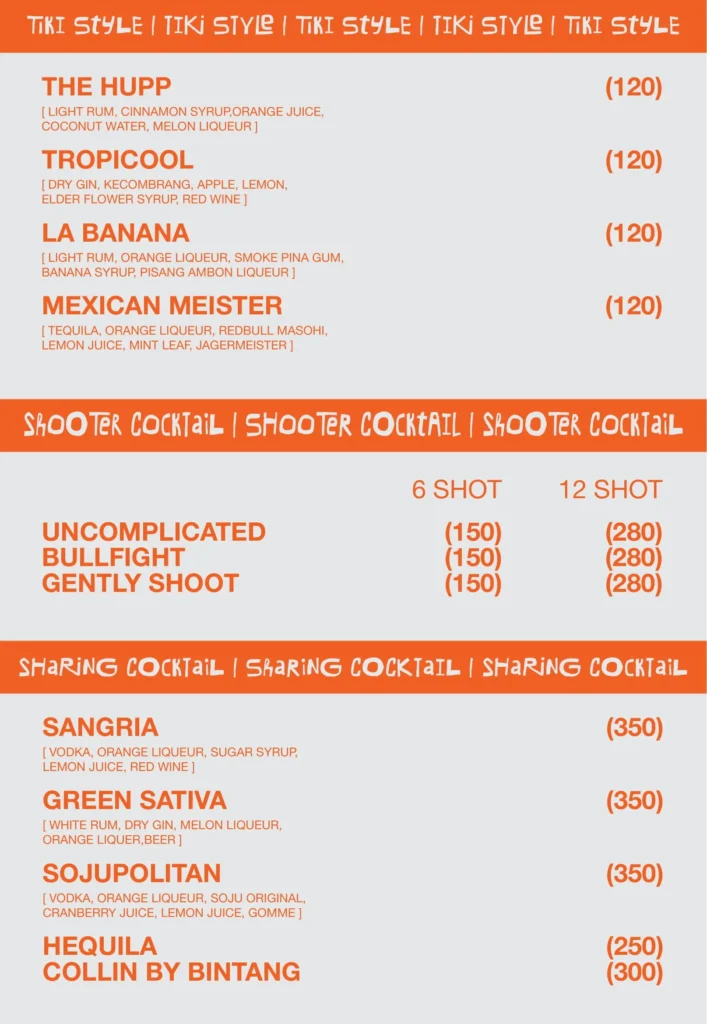 menu shamrock gandaria