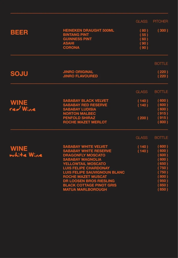 menu shamrock gandaria