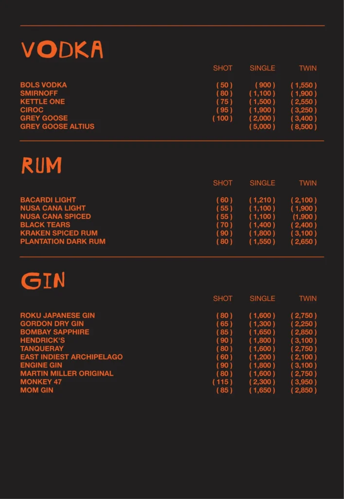 menu shamrock gandaria