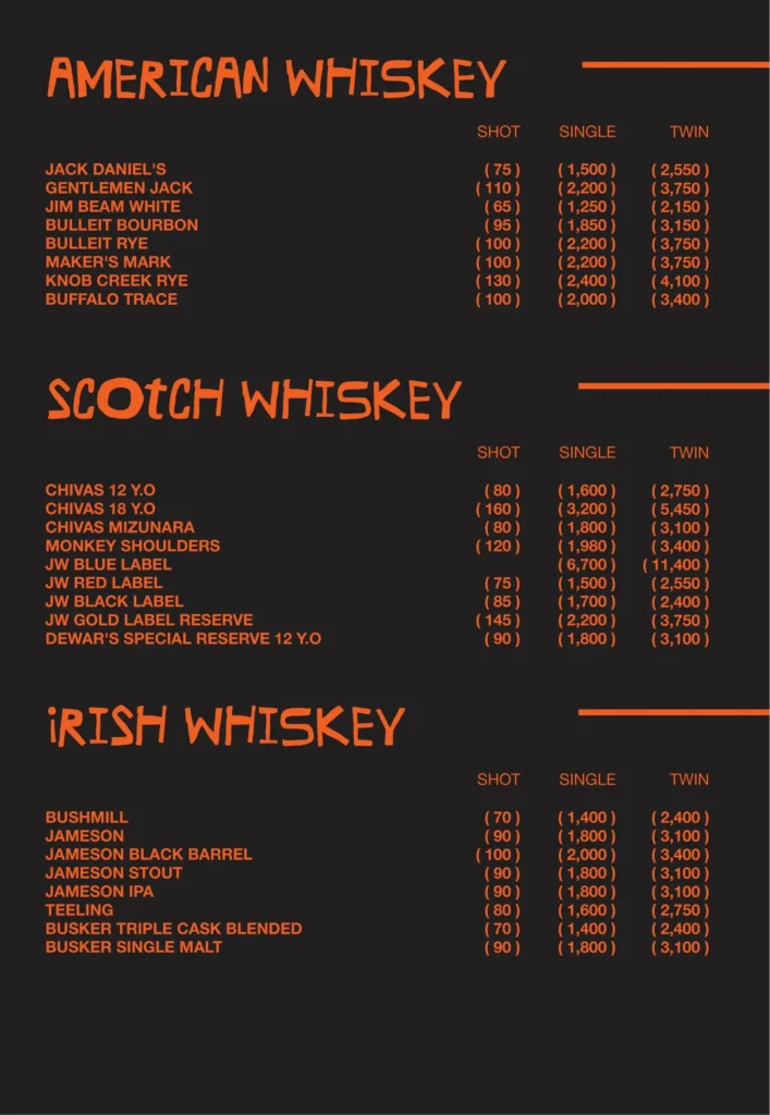 menu shamrock gandaria