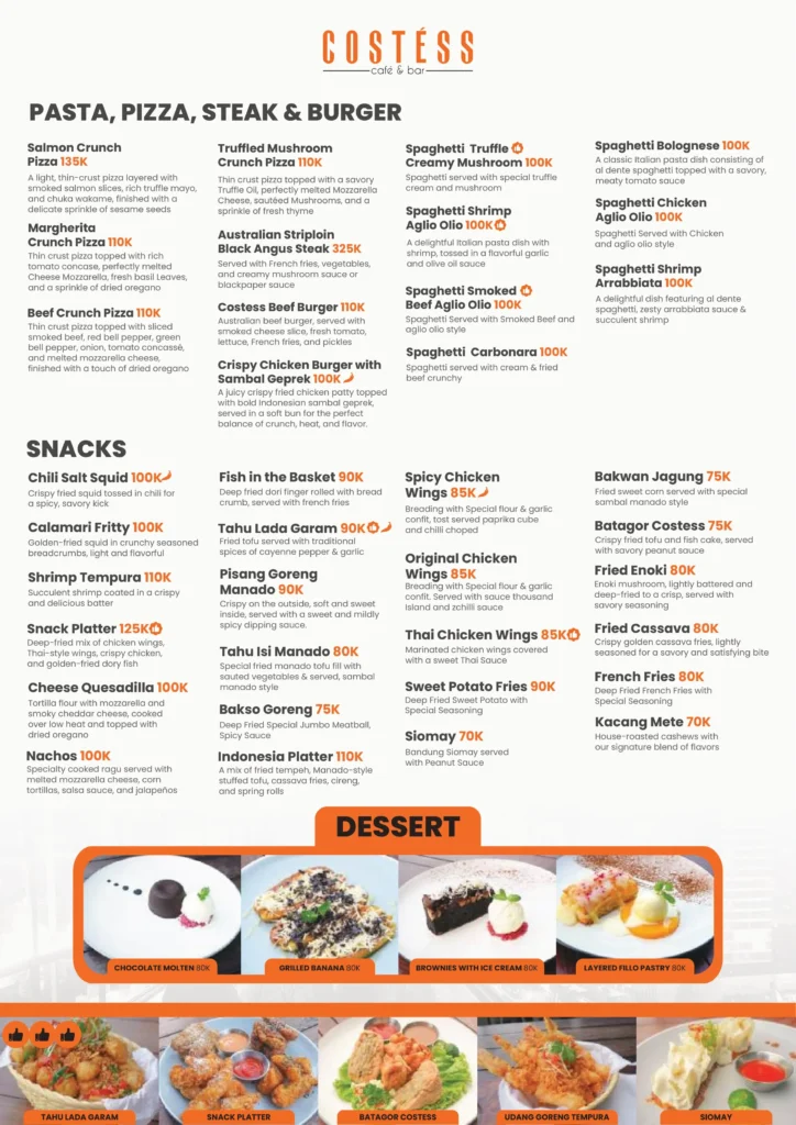 menu costess terbaru
