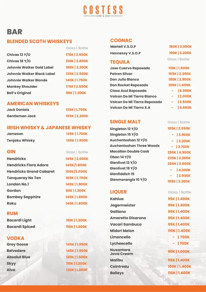 menu costess terbaru