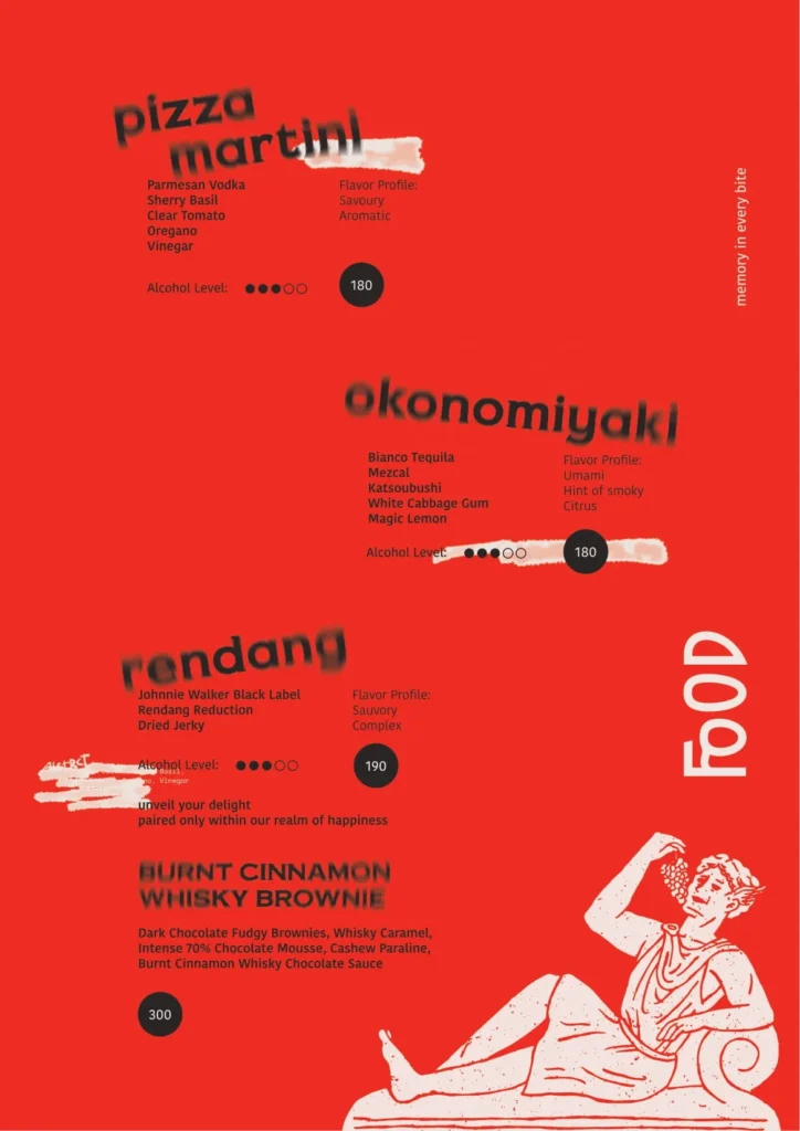 ABSTRCT Bar Jakarta Menu