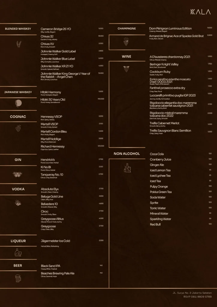 Kala Jakarta - Menu