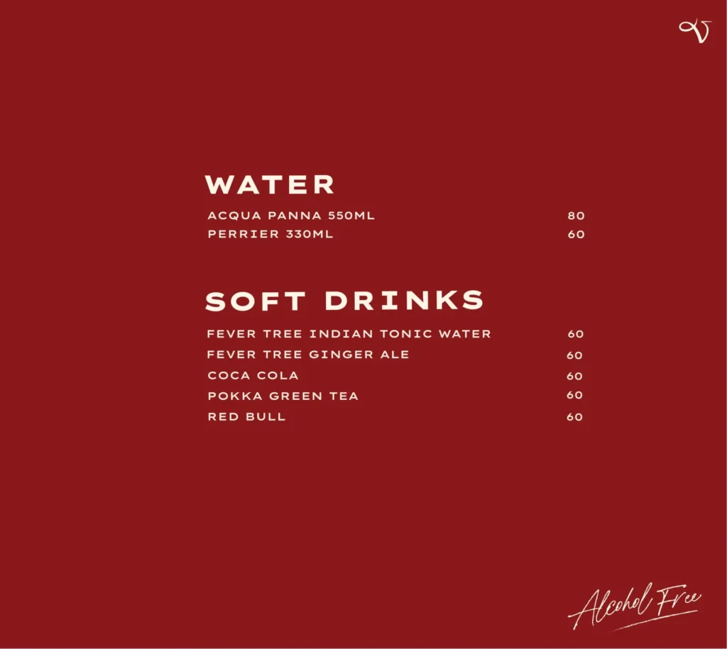 Velvet Social Club Jakarta Menu