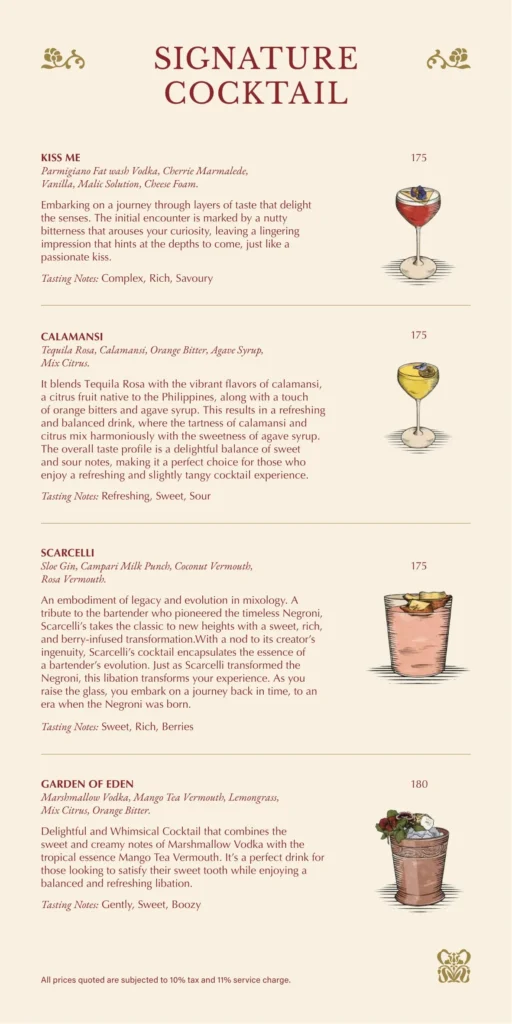 Izzy Social Club Menu