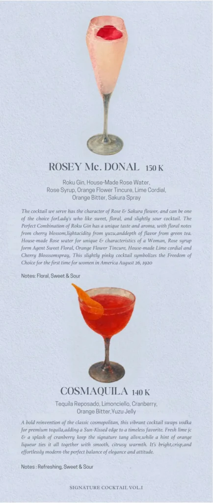 Mr. Hans Bar Jakarta Menu