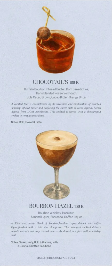 Mr. Hans Bar Jakarta Menu