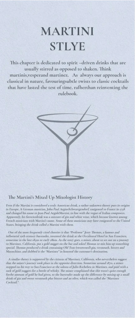 Mr. Hans Bar Jakarta Menu