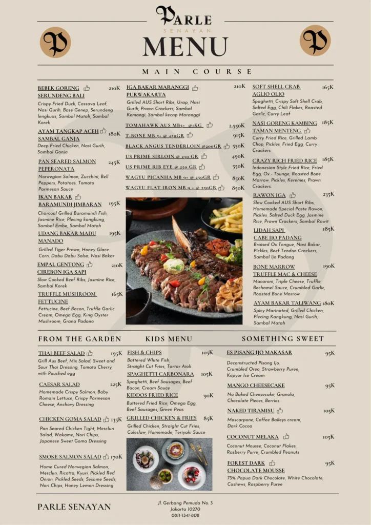 parle senayan menu