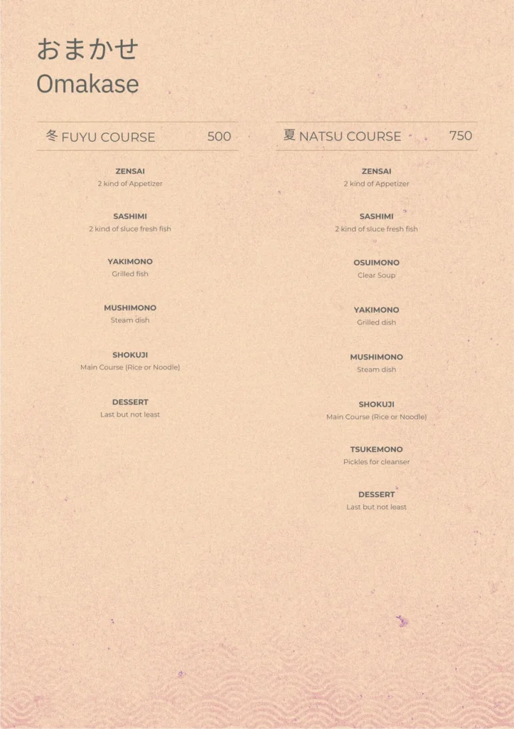 Furusato Izakaya Menu