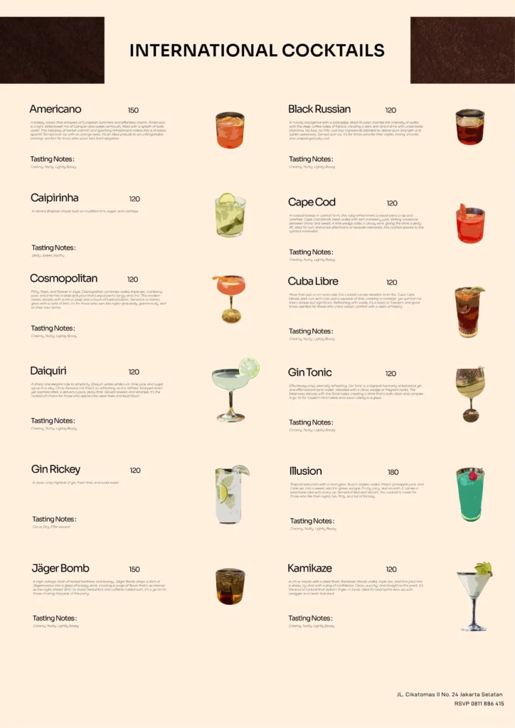 kodee jakarta cocktail menu