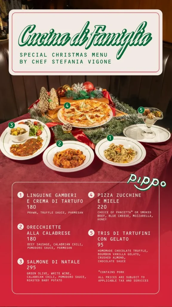 Pippo italian restaurant senayan menu