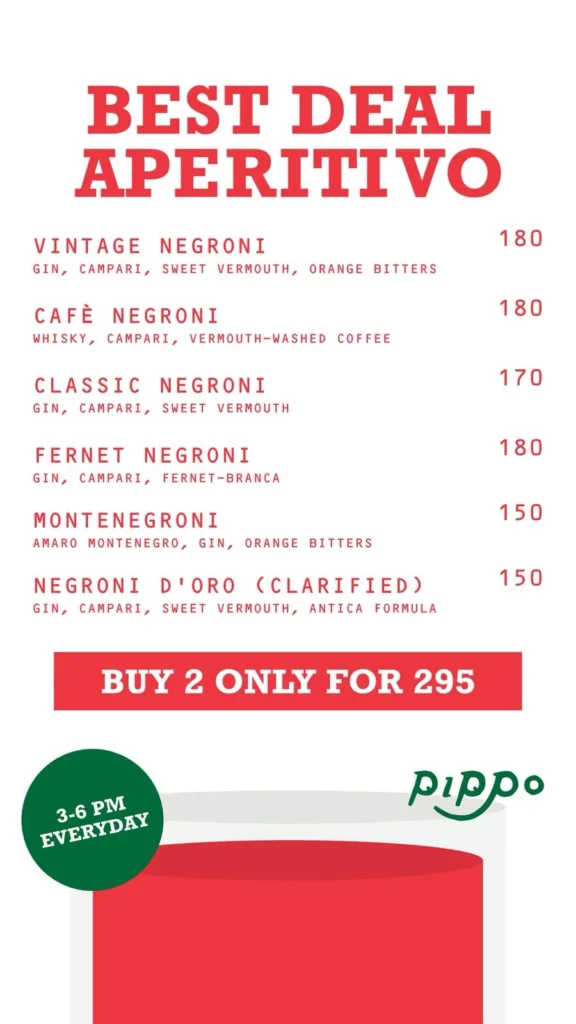 Pippo italian restaurant senayan menu