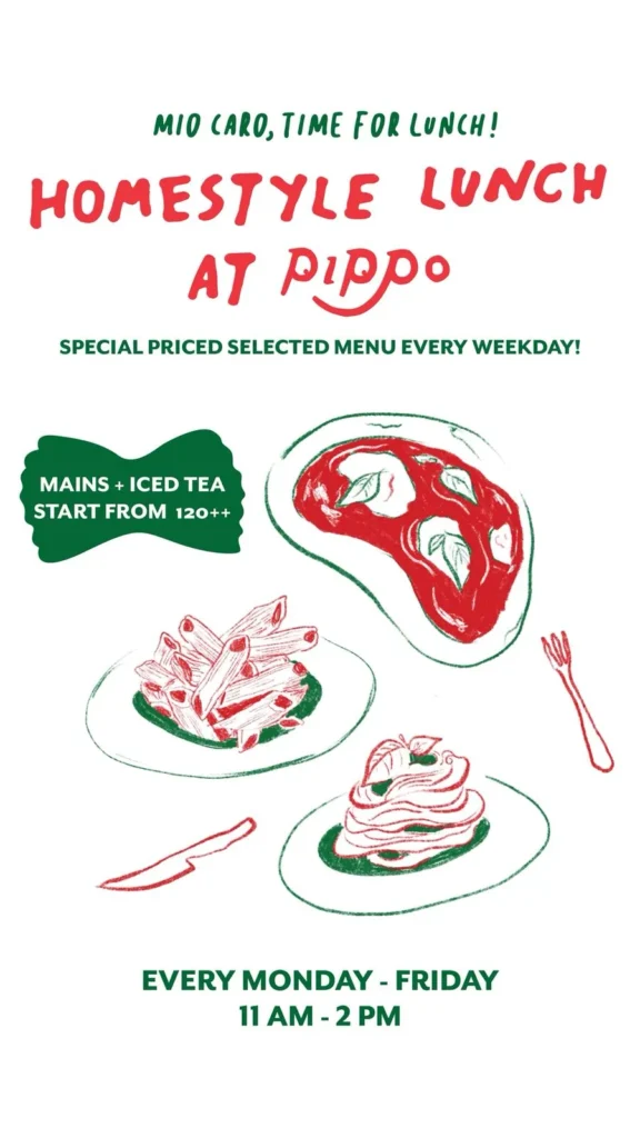 Pippo italian restaurant senayan menu
