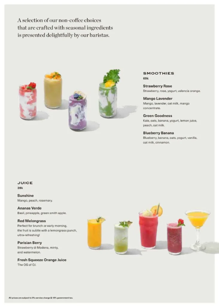 Wheels Coffee Roasters Menu