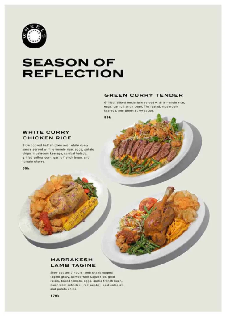 Wheels Coffee Roasters Menu