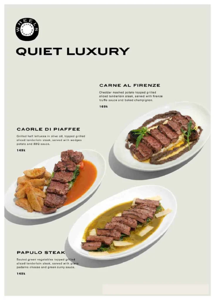 Wheels Coffee Roasters Menu
