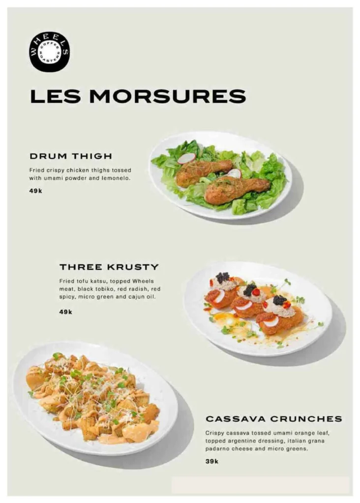 Wheels Coffee Roasters Menu
